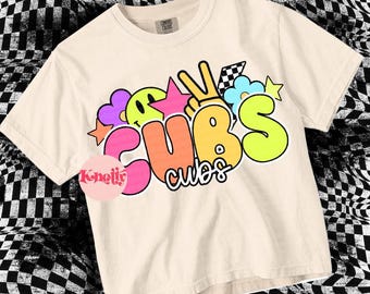 Retro Pop Colorful Mascot Sticker - Cubs PNG - School Spirit