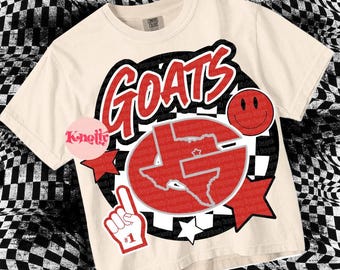 Retro Pop -GOATS- PNG School Spirit-Red Black