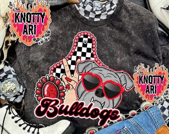 Cute School Spirit Western Design- BULLDOGS  -  Mascot-Bulldogs Football PNG - School Spirit - Turquoise - Western Bulldogs - mama - Boujee