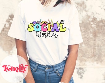 Retro Pop- SOCIAL WORKER - Cute Shirt PNG