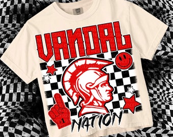 Retro Grunge Mascot Sticker - VANDAL NATION PNG - School Spirit