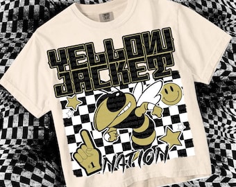 Cute Preppy - PNG File - YELLOWJACKETS - Mascots Vegas Gold Black