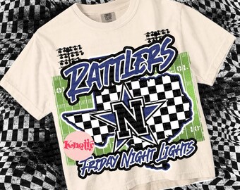 Retro Grunge -  Mascot- RATTLERS PNG - School Spirit - Blue