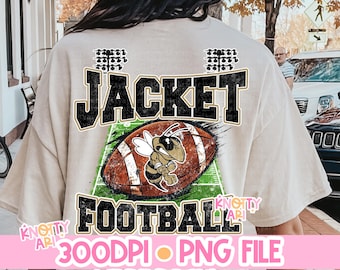 Distressed Preppy Jackets Football - PNG File - JACKETS - Mascots