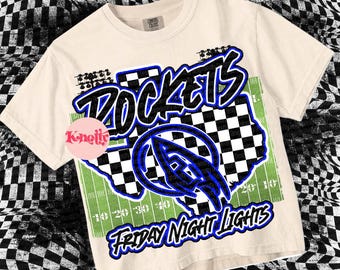 Retro Friday Night Lights - ROCKETS PNG - School Spirit