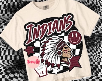 Retro Pop -  Mascot-INDIAN PNG - School Spirit - Maroon