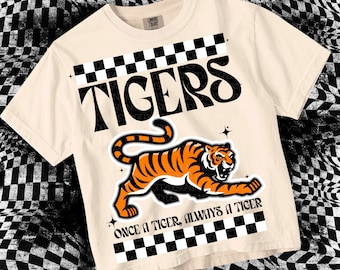 Retro Groovy Mascot -Tigers PNG - School Spirit
