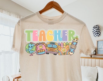 Groovy Cute Teacher Digital File- Shirt PNG