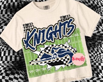 Retro -  Mascot-Knights Football PNG - School Spirit - Blue Gold Black- Wisconson