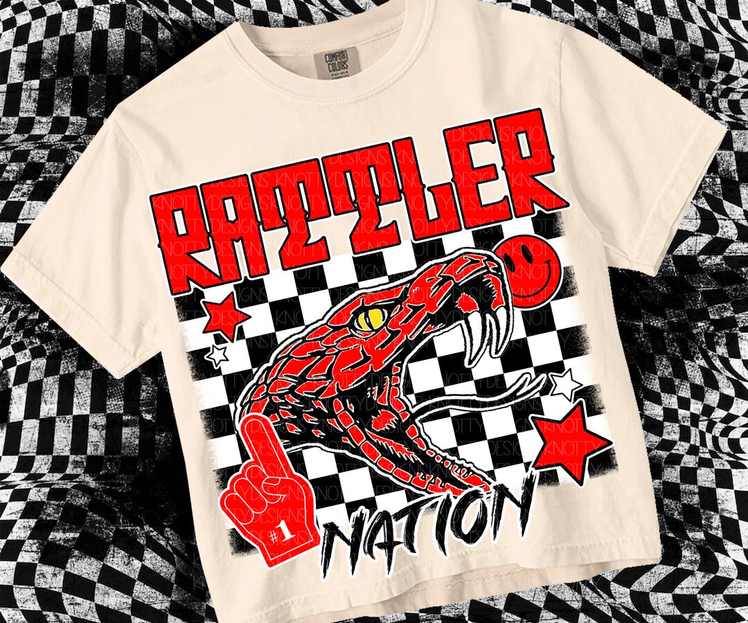 Retro Grunge - Mascot-rattler NATION PNG - School Spirit - Etsy