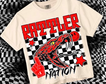 Retro Grunge -  Mascot-RATTLER NATION PNG - School Spirit