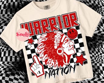 Retro Pop Mascot-Warrior Nation PNG - School Spirit-Red