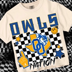 Retro Grunge Mascot- OWLS NATION PNG - School Spirit