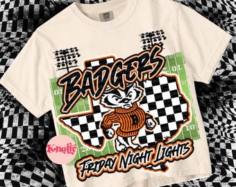 Cute Preppy Friday Night Lights- PNG File - BADGERS - Mascots Black Orange