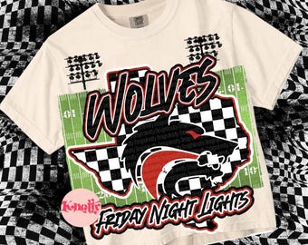 Friday Night Lights-  Mascot-WOLVES PNG - School Spirit - Black and Red