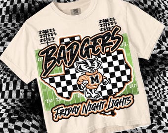 Cute Preppy Friday Night Lights- PNG File - BADGER NATION - Mascots Orange Black