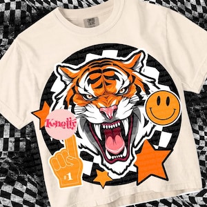 ORIGINAL DESIGNER- Retro Mascot -Tigers PNG - School Spirit
