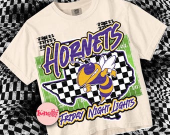 Cute Preppy Friday Night Lights- PNG File - Hornets - Mascots-Purple