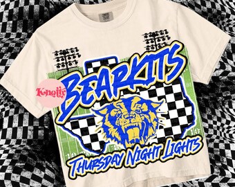 Retro Pop Thursday Night Lights - Mascot-BEARKITS PNG - School Spirit