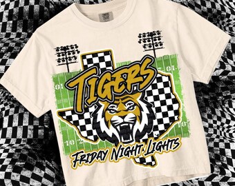 Retro Mascot- Friday Night Lights -Tigers PNG - School Spirit-Gold