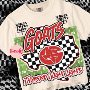 Retro Thursday Night Lights -GOATS- PNG School Spirit-Red Black