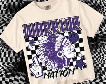 Retro Pop Mascot-Warrior Nation PNG - School Spirit-Purple