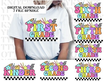 Retro Pop- Teacher Bundle- PNG - Grade Level