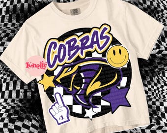 Retro  - Cobras PNG - School Spirit - Purple Gold