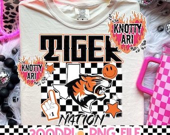 Retro Mascot -TIGER NATION PNG - School Spirit - Orange