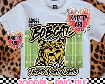 Retro Grunge -  Mascot- Bobcat PNG - School Spirit - Black Red