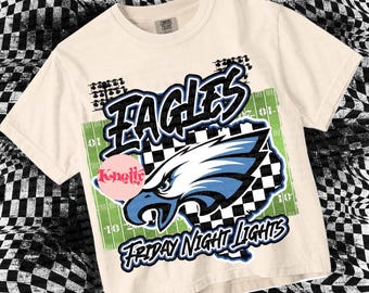 Retro Grunge -  Mascot-EAGLES PNG - School Spirit - Blue