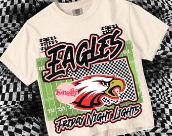 Retro Grunge -  Mascot-EAGLES PNG - School Spirit - Red - Oklahoma