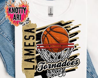 Tornadoes  Basketball PNG | Orange Black Sports Sublimation | Game Day Team Spirit Design | Game Day Basketball|