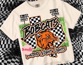 Retro Pop Friday Night Lights - Bobcats PNG - School Spirit - Orange