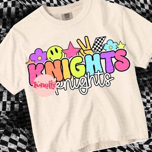 Retro Pop Colorful Sticker -  Mascot- Knights PNG - School Spirit