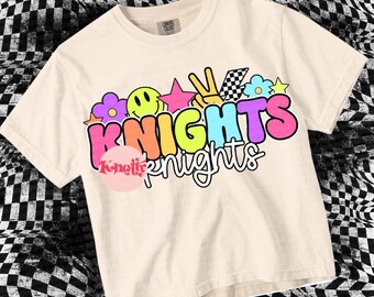 Retro Pop Colorful Sticker -  Mascot- Knights PNG - School Spirit