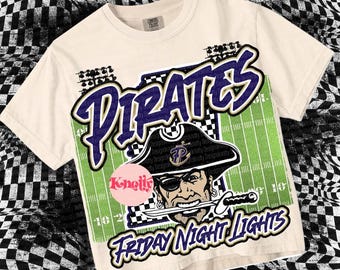 Retro Grunge -  Mascot- Pirate PNG - School Spirit - Blue gold