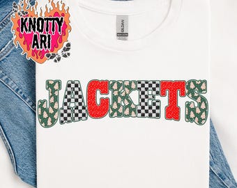 JacketsChristmas PNG | School Mascot Christmas Sublimation | Retro Holiday Spirit Design