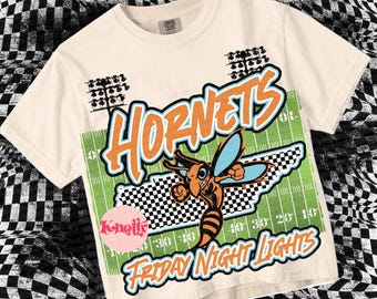 Retro Pop -  Mascot-Hornet Friday Night Lights School Spirit - blue orange