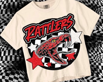 Retro Glitter -  Mascot-RATTLERS PNG - School Spirit