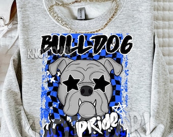 Cute Preppy Grunge BULLDOGS PNG-  Mascot-Bulldogs PNG - School Spirit - Blue Black Grey