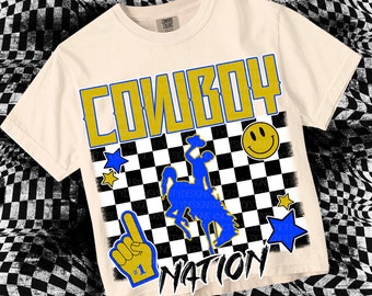 Cute Preppy Glitter- PNG File - COWBOYS - Mascots Blue Old Gold