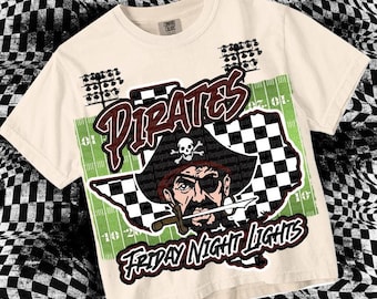 Retro Preppy Friday Night Lights PIRATES -Mascot- PNG - School Spirit