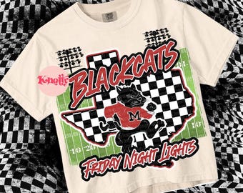 Retro Friday Night Lights Mascot-Blackcats PNG