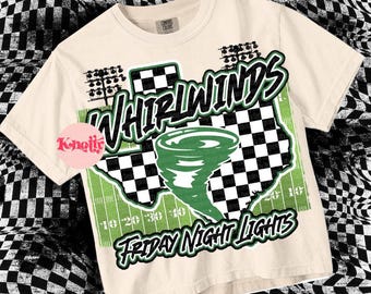 Retro Grunge -  Mascot-Whirlwinds PNG - School Spirit - Green