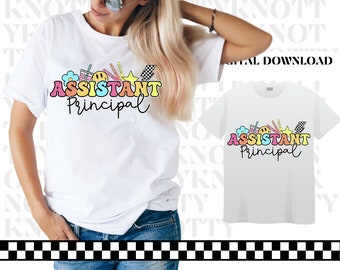 Retro Pastel Assistant Principal-Assistant Principal Appreciation Shirt PNG