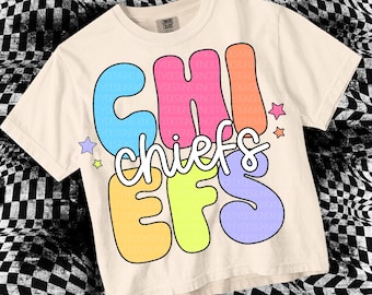 Retro Pop Colorful Mascot-Chiefs PNG