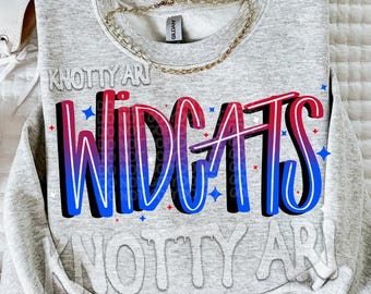 Hand drawn WILDCATS Mascot-WILDCAT Nation PNG - School Spirit