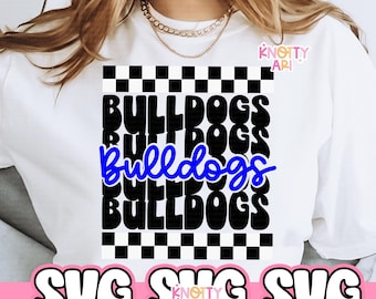 Retro BULLDOGS SVG -  Mascot- School spirit SVG File - Bulldog pride, sports mama,