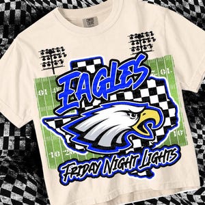Retro Grunge -  Mascot-EAGLES PNG - School Spirit - Blue